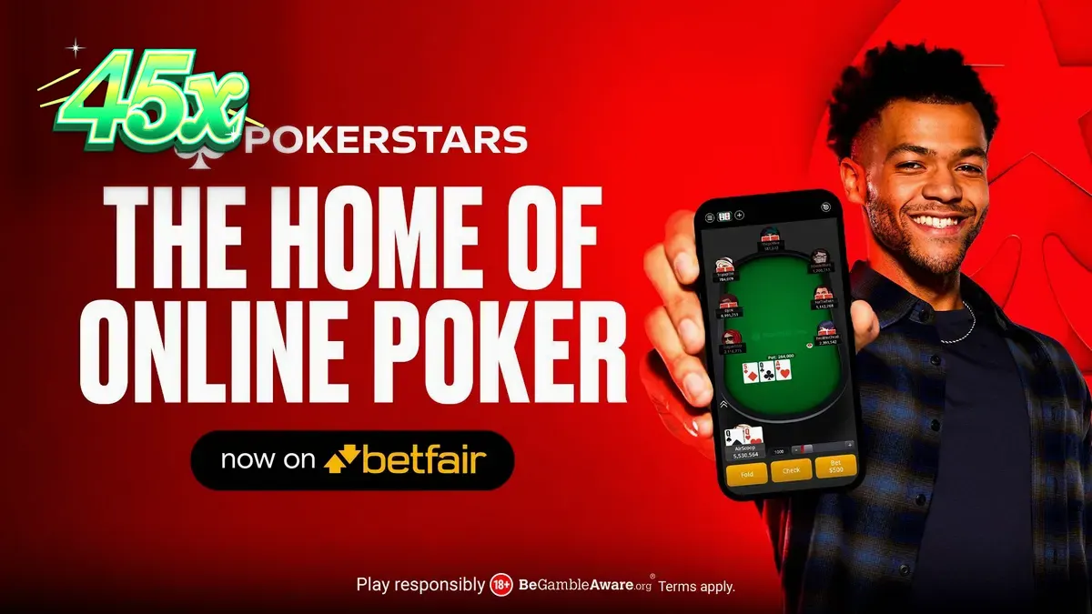 Interface de poker online em dispositivo móvel